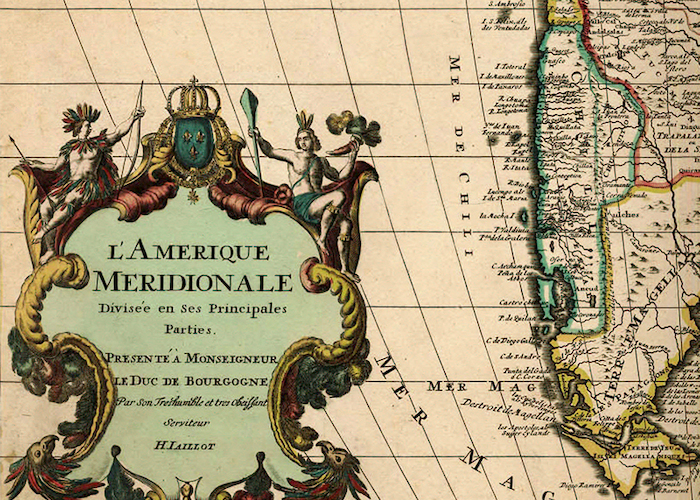 2. Detalle de Chile en el mapa de la América Meridional del Atlas maior.