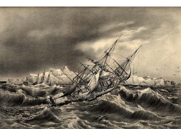 2. Vendaval de viento, cerca de las Islas Powell, en la Antártica, 27 de enero de 1838.