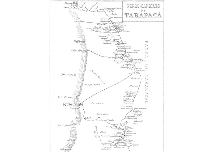 5. Mapa de ferrocarriles de Tarapacá, 1849-1851.