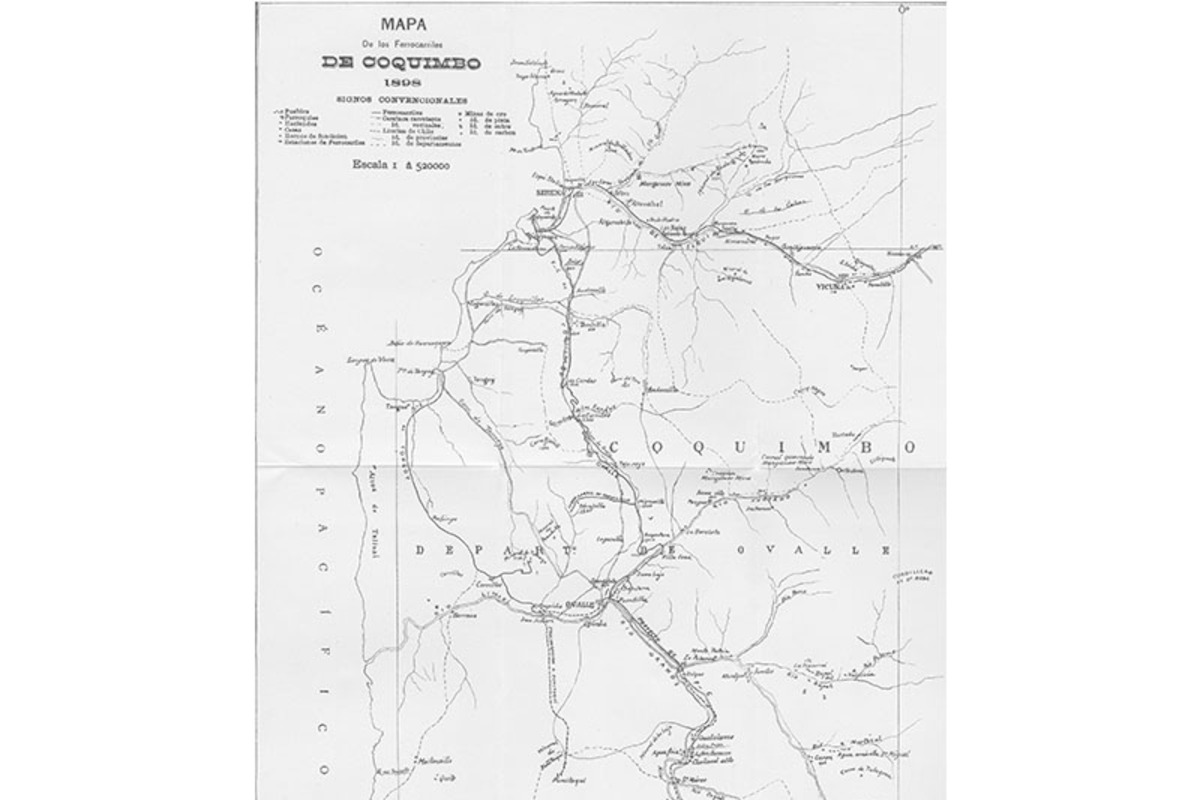 6. Mapa de los ferrocarriles de Coquimbo, 1898.