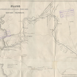 2. Plano topográfico de la línea del ferrocarril de Santiago a Valparaíso.