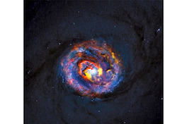 1. Composición de la galaxia NGC 1433 con imágenes de ALMA y Hubble.