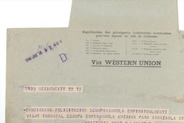 6. Telegrama de Victoria Kent, abogada y política española, a Gabriela Mistral.