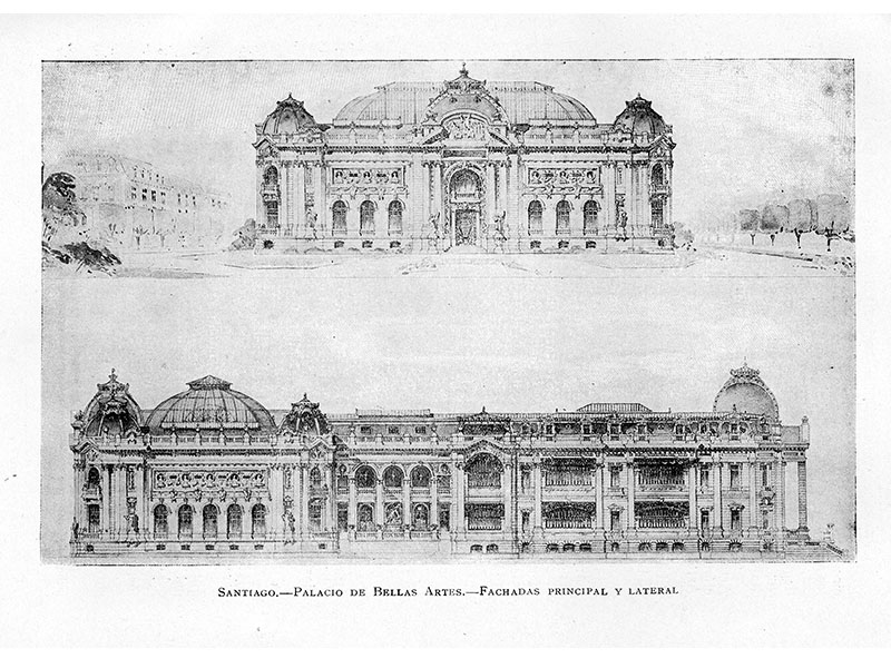 2. Palacio de Bellas Artes: fachadas principal y lateral. 2. Palacio de Bellas Artes: fachadas principal y lateral.