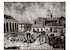 1. Plaza de Armas de Santiago de 1850, con transeúntes y carretas, se distingue una casona Hotel de Comercio.