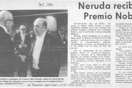 1. Noticia del Premio Nobel recibido por Pablo Neruda en 1971.