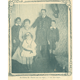 2. Piloto Pardo, su esposa y sus tres hijos.