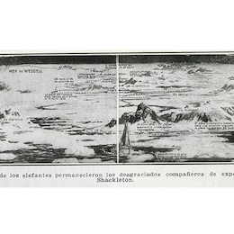 Los náufragos esperan en la Isla Elefante. Pacífico Magazine, octubre de 1916.