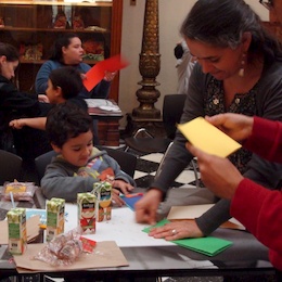 Participantes del taller "Haciendo una postal"