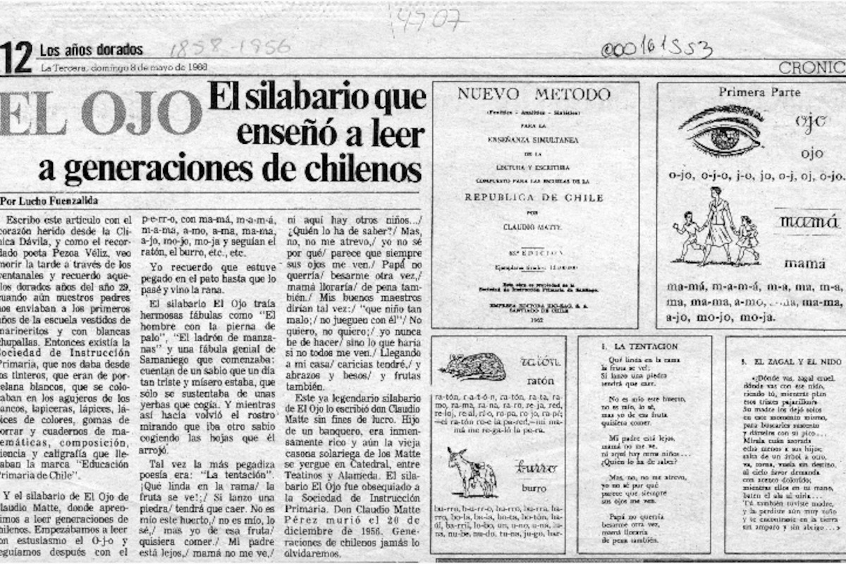 El Ojo: El silabario que enseñó a leer a generaciones de chilenos