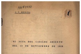 Acta del cabildo abierto del 18 de Septiembre de 1810