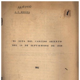 Acta del cabildo abierto del 18 de Septiembre de 1810