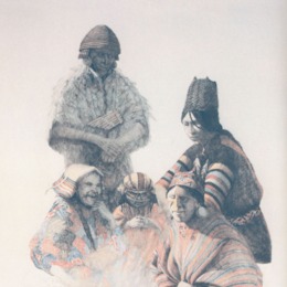 2. Personajes de las fases Cabuza y Maitas-Chiribaya. Dibujo de José Pérez de Arce.