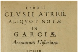 Aliquot notæ in Garciæ Aromatum Historiam