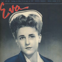 Portada revista Eva, 1949. Al interior la revista informa sobre ceremonia de graduación de enfermeras universitarias