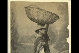 12. Vendedor callejero con poncho y una canasta sobre la cabeza, 1885.