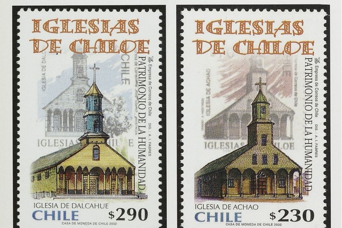 4. Estampillas con iglesias de Chiloé.