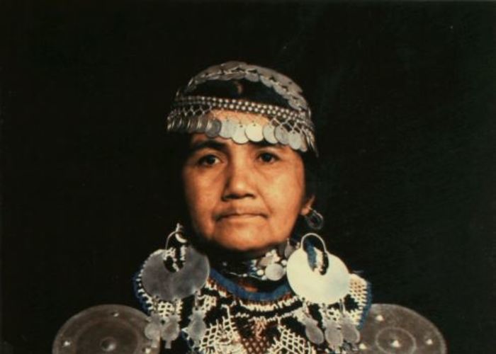 2. Mujer mapuche con su platería.