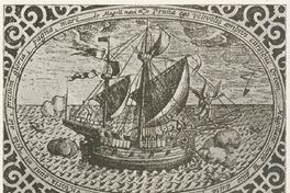 2. Nave Victoria, única de la armada de Hernando de Magallanes que dio la vuelta al mundo, grabado de 1603.