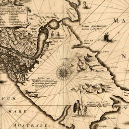 5. Mapa del Estrecho de Magallanes que incluye el paso de Le Maire, 1635.