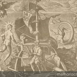 9. Magallanes saliendo del estrecho de su nombre, 1520.