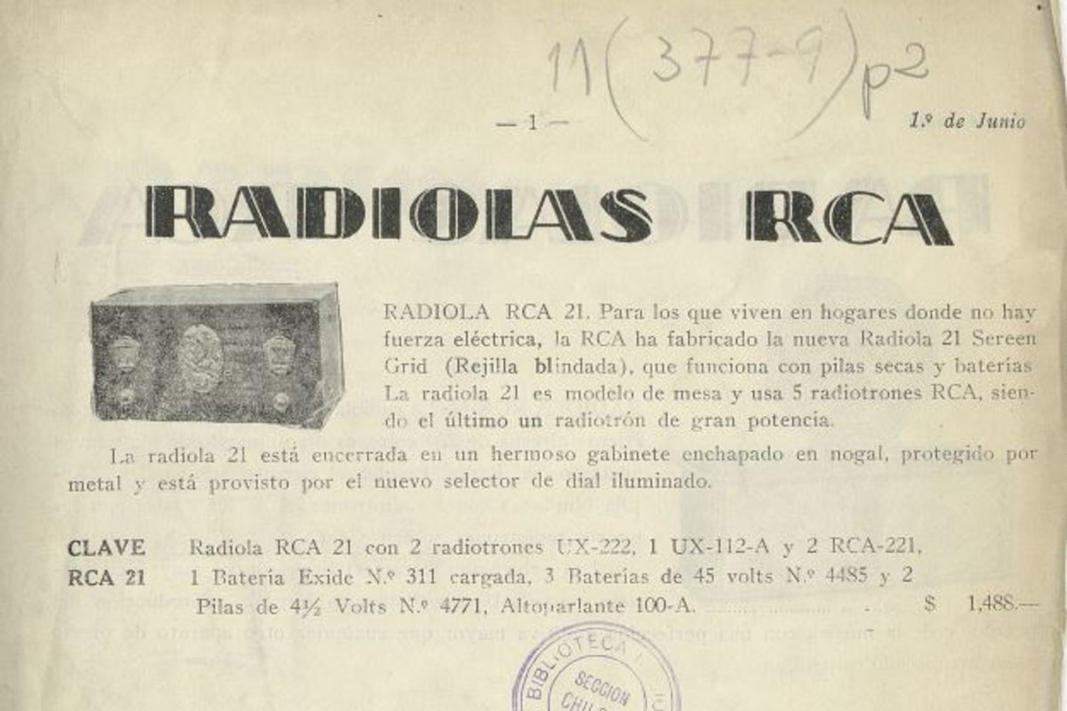 1. Modelos de Radiolas.