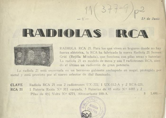 1. Modelos de Radiolas.