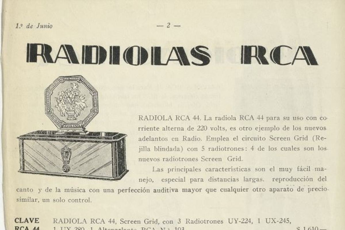 2. Modelos de Radiolas.