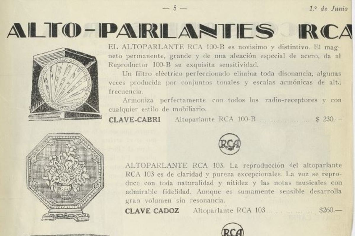 5. Parlantes de Radiola.