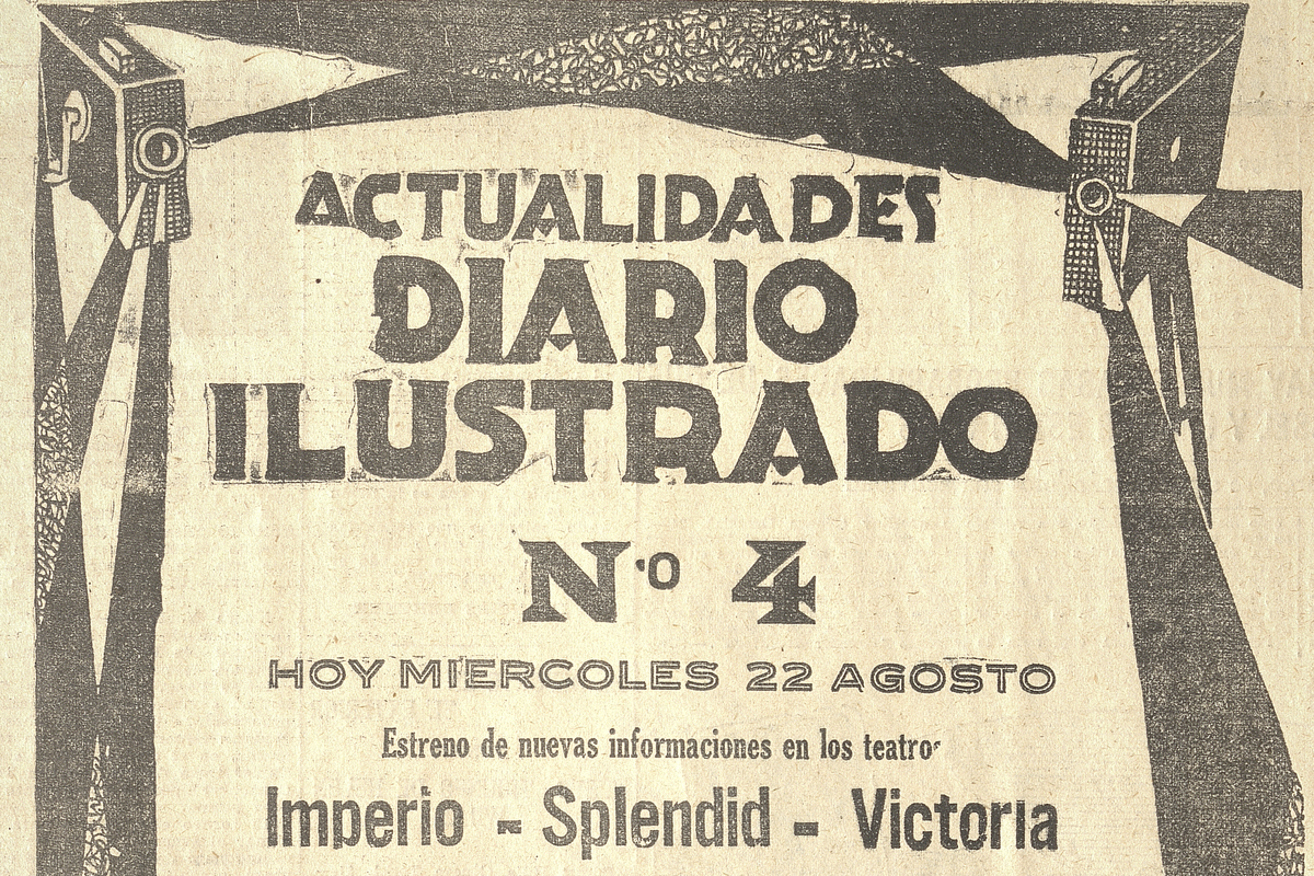 1. Noticias de ciclismo, fútbol y del zóológico del cerro San Cristóbal, en Santiago, se mostraron en esta edición del noticiero del "Diario Ilustrado". Año: 1928.