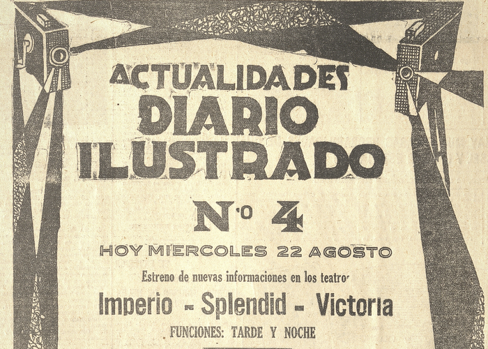 1. Noticias de ciclismo, fútbol y del zóológico del cerro San Cristóbal, en Santiago, se mostraron en esta edición del noticiero del "Diario Ilustrado". Año: 1928.