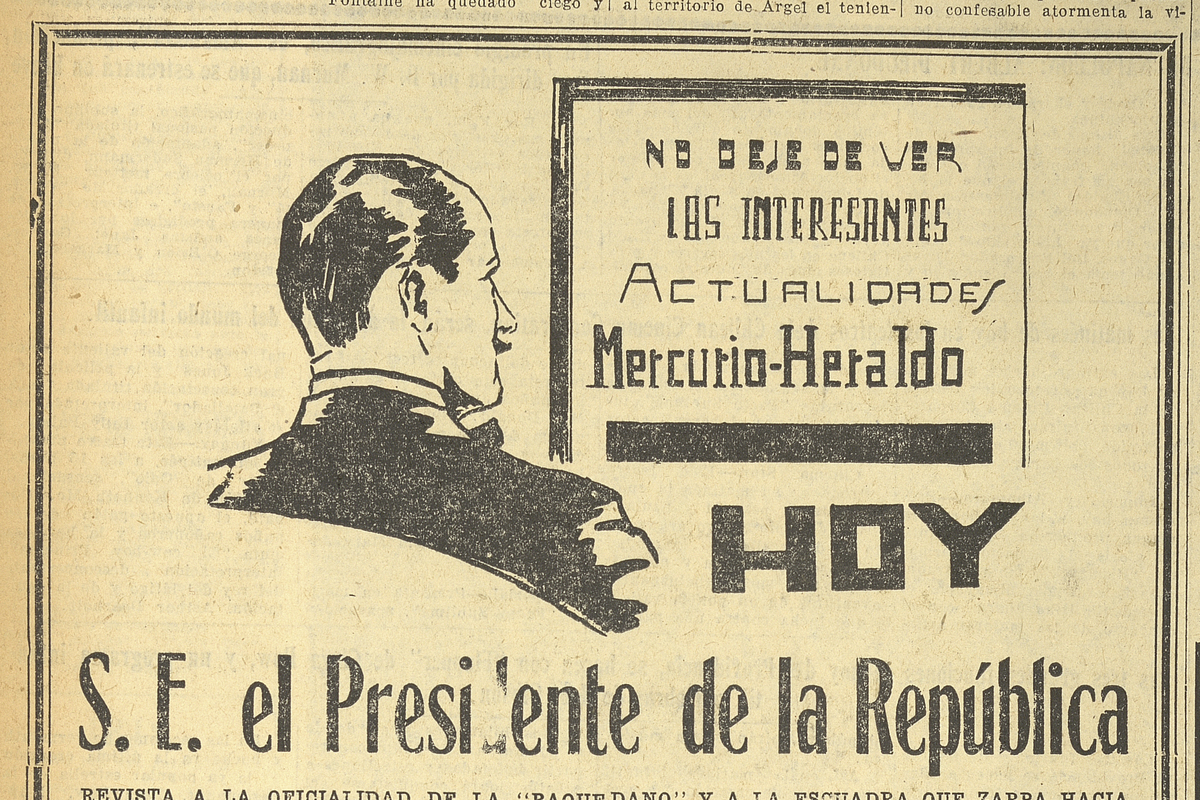 2. Las actividades del Presidente de Chile fueron comentadas en esta edición del noticiero de "El Mercurio". Año: 1928.