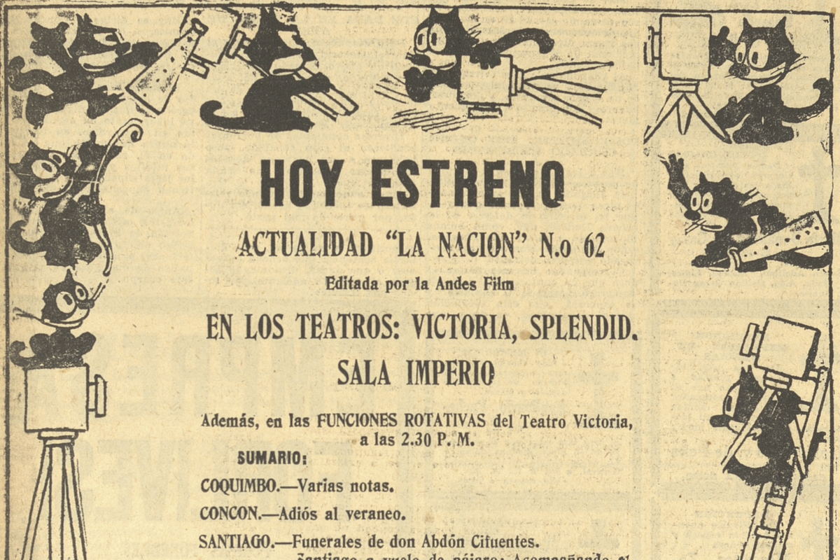 4. En las playas de Concón grabó el noticiero de “La Nación” para despedir el verano. Año: 1928.