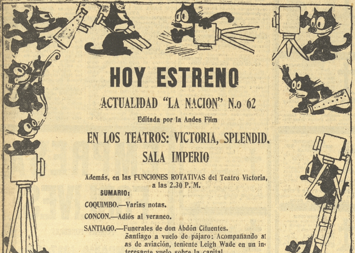 4. En las playas de Concón grabó el noticiero de “La Nación” para despedir el verano. Año: 1928.