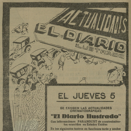 5. Noticias de Estado Unidos fueron mostradas por el noticiero de “El Diario Ilustrado”. Año: 1928.