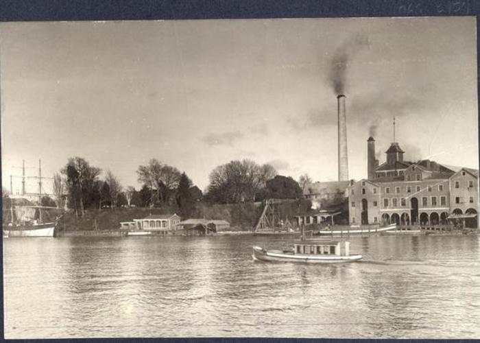 5. fábrica de la cervecería Andwandter con máquinas a vapor funcionando. Valdivia, 1906.