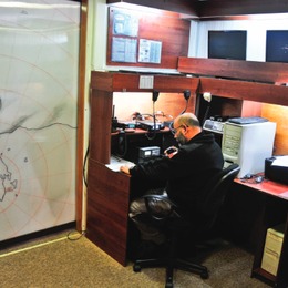 9. La Sala de Mando de la base.