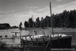 6. Trabajo en astillero del Maule, 1950. Fotografía de Domingo Ulloa.