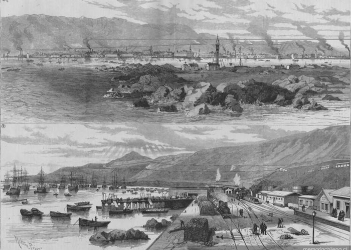 4. Puerto de Iquique y Pisagua, hacia 1889.