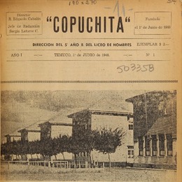 2. "Copuchita". Periódico de estudiantes del 5o. Año B del Liceo de Hombres de Temuco. Año: 1948.