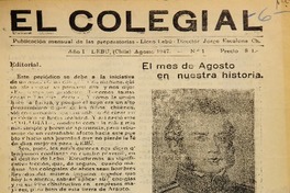 9. "El Colegial". Periódico de estudiantes de Lebu. Año: 1947.