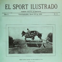 1. El jinete Henry Lecrerc salta con dos caballos. Año 1902