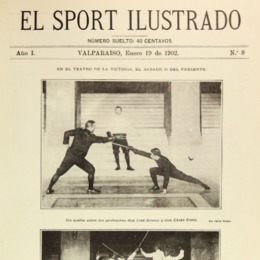 9. Competidores de esgrima en acción. Año 1902.