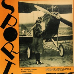 16. Graciela Cooper, primera aviadora chilena. Los Sports, 1930.