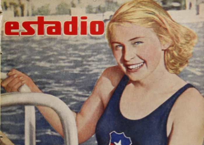 1. Nadadora chilena, Inge Von der Forst. Estadio, 1943.