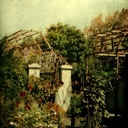 3. "Un patio ideal". Autocromo de León Durandín publicado en la portada portada de revista Zig-Zag en 1907.