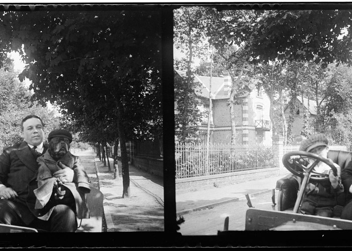 5.  Mr. Reith en auto, con su perro y su hijo, julio 1909. Fotografía de Julio Bertrand Vidal.