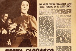 1. Noticia sobre el premio de Berna Carrasco en el Campeonato Mundial Femenino de Ajedrez de  1939.