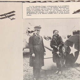 3. Fotografía de Graciela Cooper volando en avión y después de aterrizar.