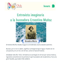 Entrevista imaginaria a Ernestina Muñoz, una buceadora pionera